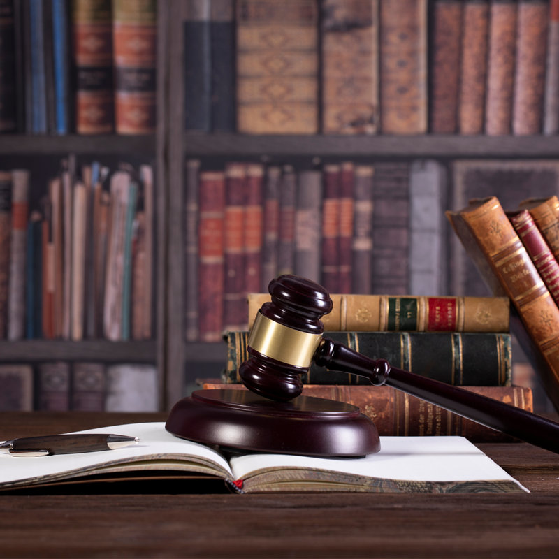 gavel sitting on top of a book on a desk